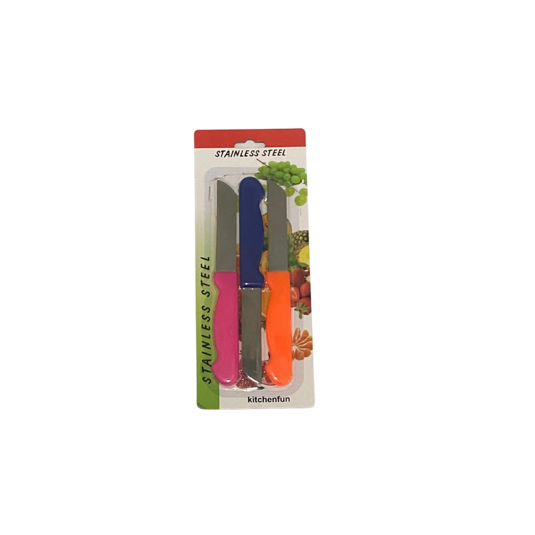 Cutting board with set of knives