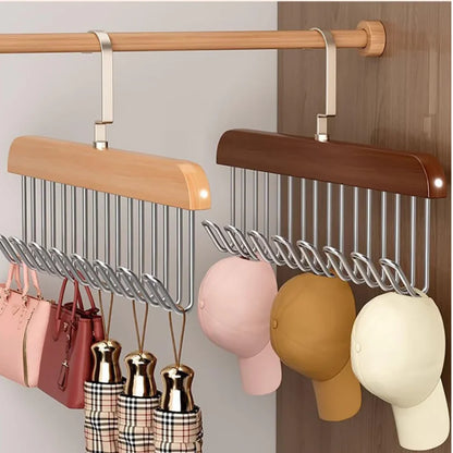 MULTI-HOOK WOODEN HANGER