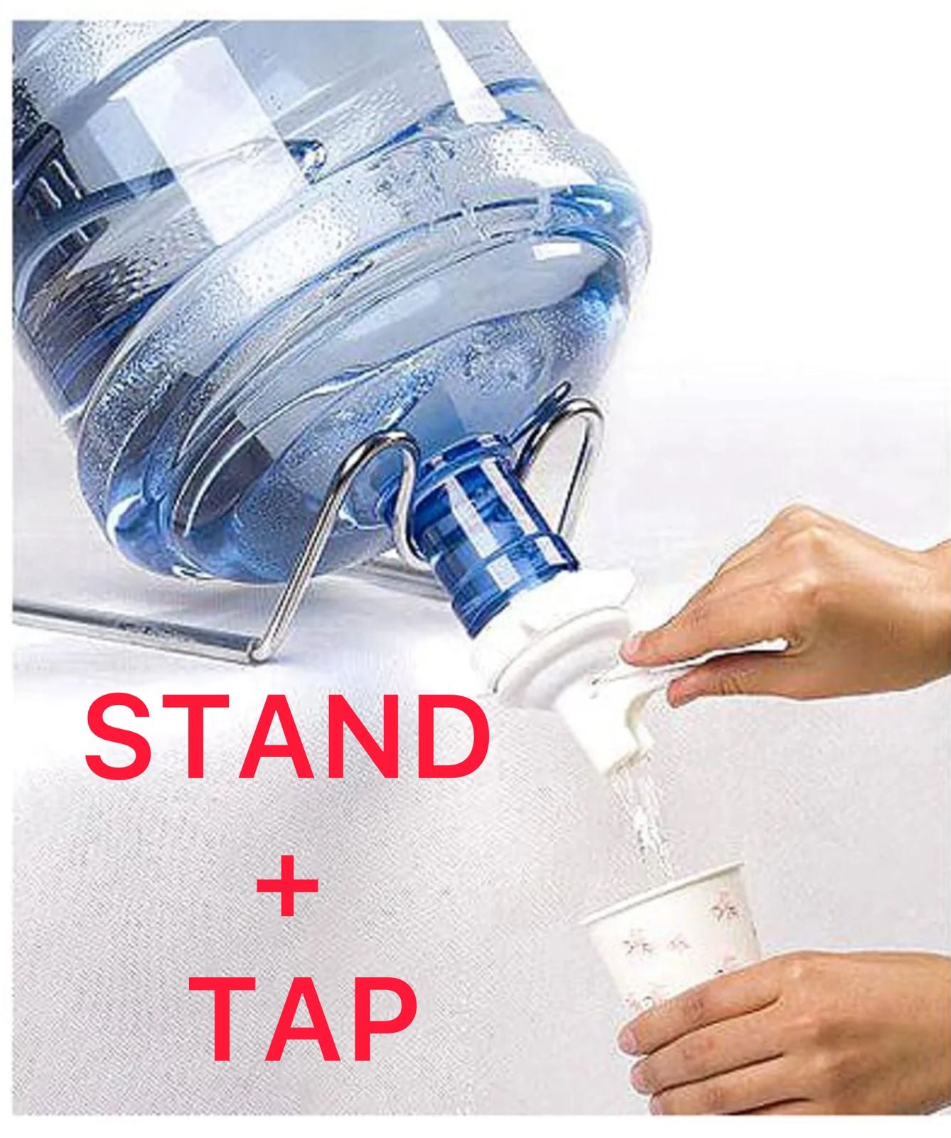 Water bottle tap and stand (without bottle)