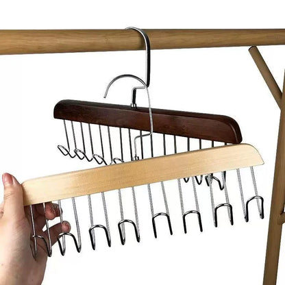 MULTI-HOOK WOODEN HANGER